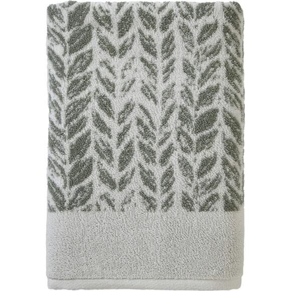 Turkish cotton bath towel sage 28x54 soft absorbent distressed leaf bathroom tow - Picture 1 of 7